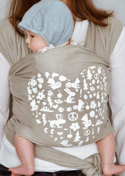 Matthew Langille, print, printed, grey, dove, Fornessi wrap, modal, Fornessi, baby wrap, wrap carrier, baby sling, sling carrier, fabric wrap, fabric baby carrier, stylish, safe, practical, hip safe, baby accessory, baby carrier, baby accessories, accessories, baby, modal, soft, comfortable, the best baby wrap, the best baby carrier